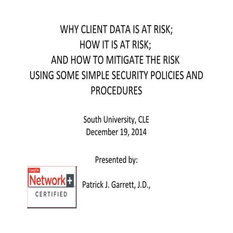 12-19-14 CLE for South (P Garrett)