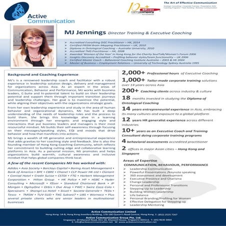 MJ Jennings Executive Coaching Bio 2015