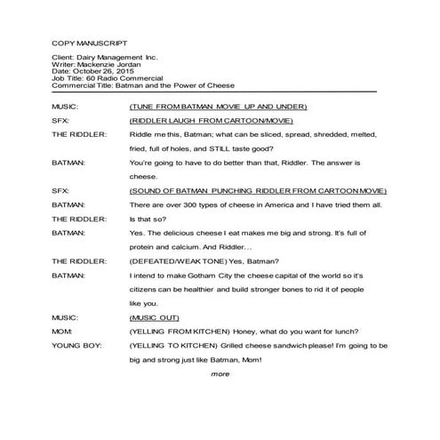 Sample Work (Radio Ad)