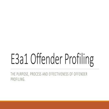 E3a1 offender profiling