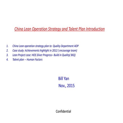 Lean Operation Strategy--Nov. 12
