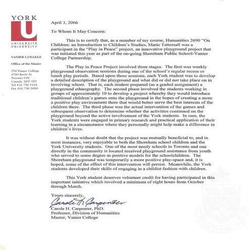 Play in Peace Letter