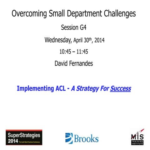 Super Strategies 2014 ACL Presentation