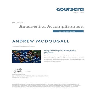 Coursera pythonlearn 2015