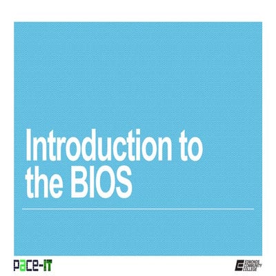 Pace IT - Introduction to the Bios