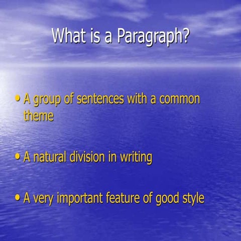 Paragraph Writing in English education in university