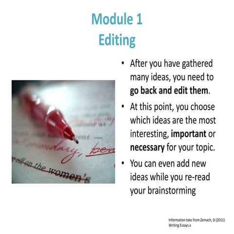 E3 M1.4 Editing your brainstorming