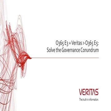 O365 E3 + Veritas > O365 E5: Solve the Governance Conundrum