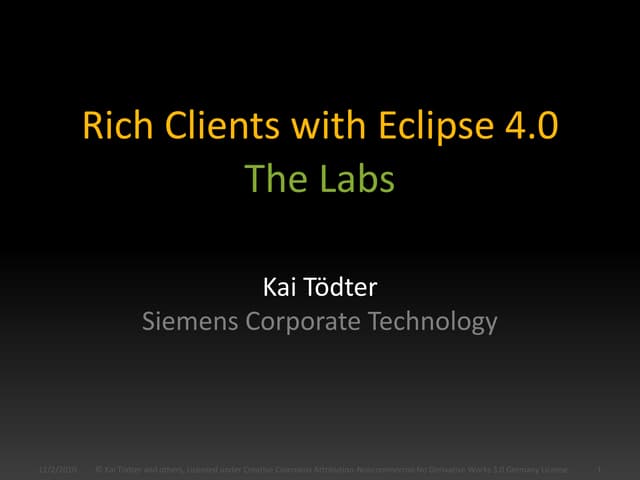 Eclipse 40 Labs- Eclipse Summit Europe 2010