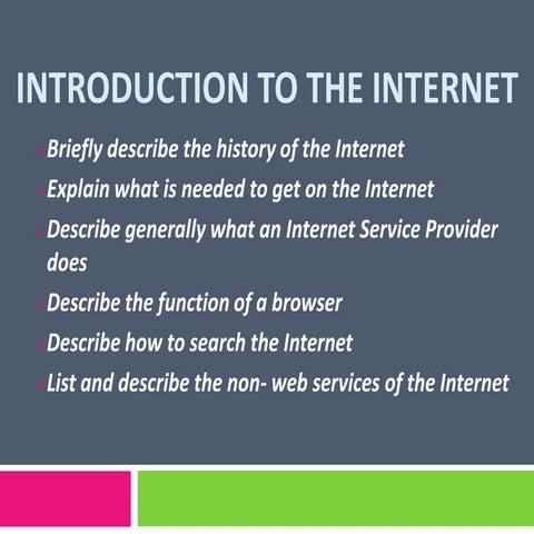 INTRODUCTION TO THE INTERNET
