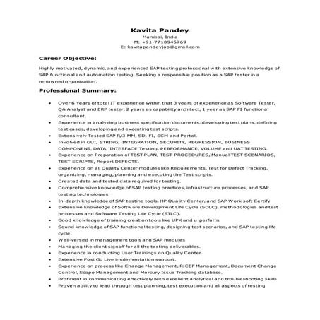 SAP_Functional_Tester_Kavita Pandey