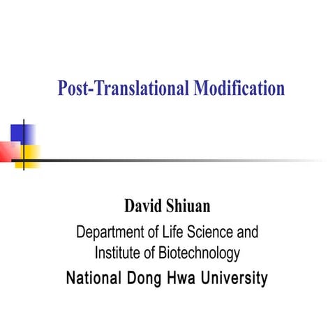post translational modifications of protein | PPTX