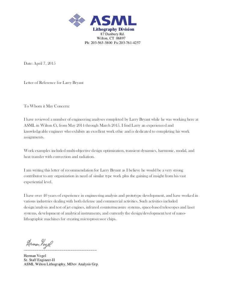 asml recommendation jet letter of recommendation