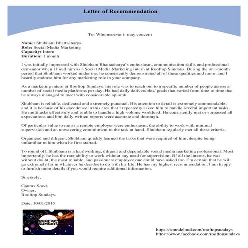 Letter of Recommendation | PDF