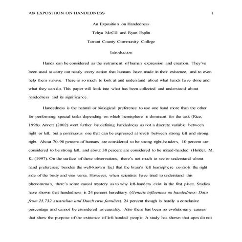 Sociology Handedness