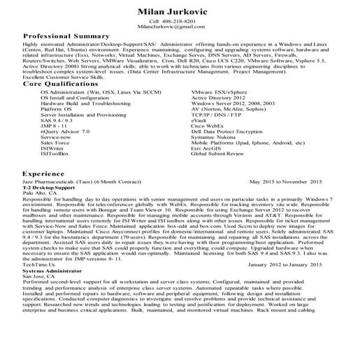 Milan Jurkovic Resume