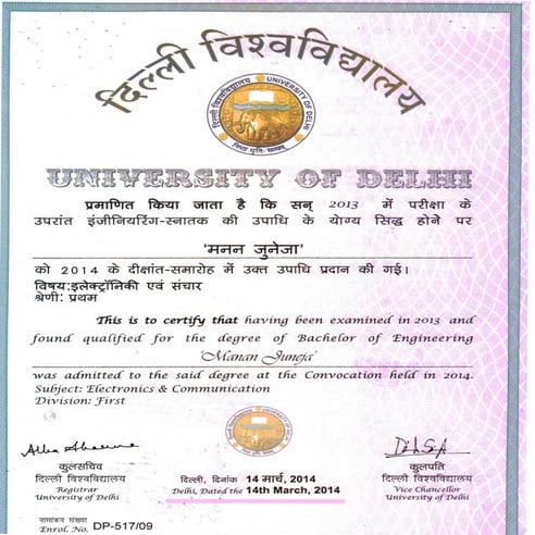degree certificate | PDF