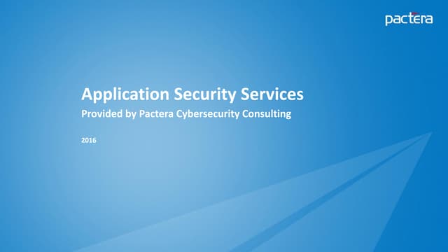 Pactera - App Security Assessment - Mobile, Web App, IoT - v2