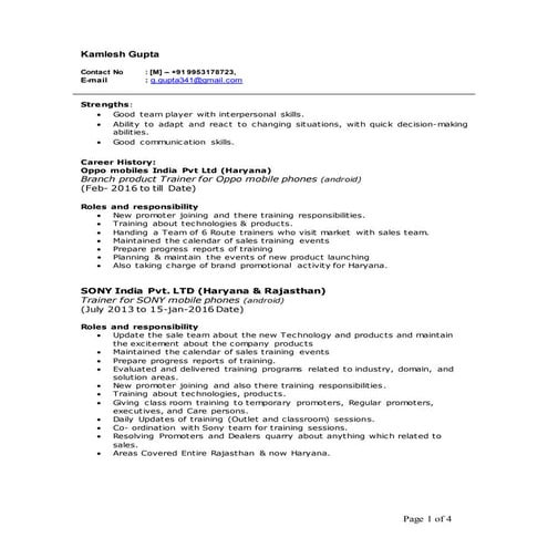 Kamlesh Resume  01-05-2016