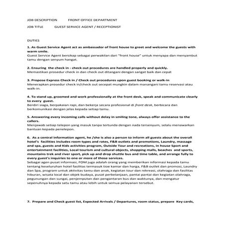 JOB DESCRIPTION GSA | DOC
