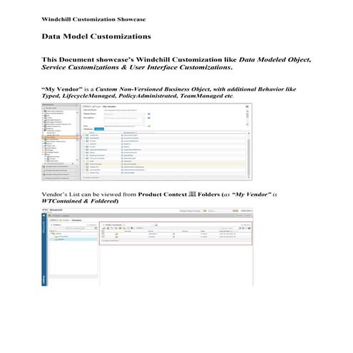 Windchill Customization Modeled Objects