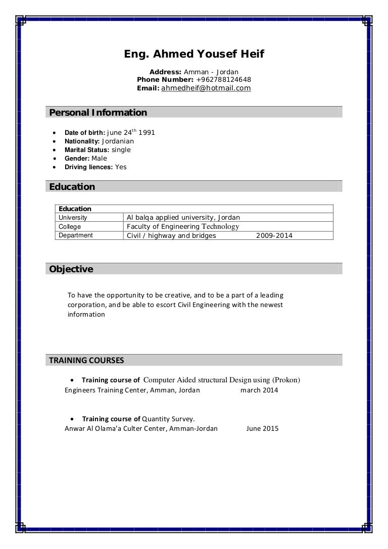 Cv Civil Engineer Highway Engineer