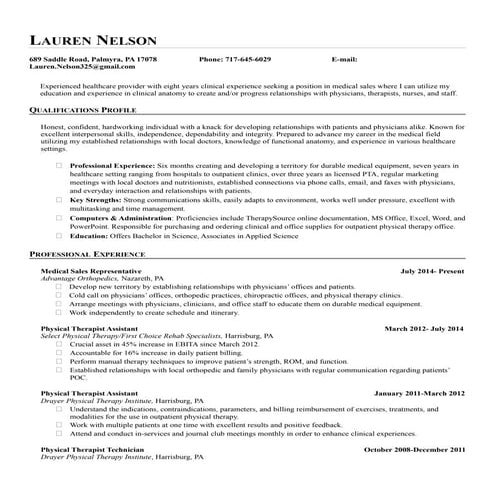 Lauren Nelson Sales Resume