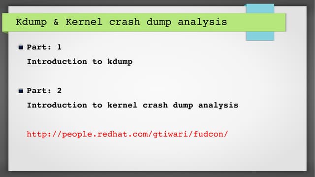 Kdump-FUDcon-2015-Session