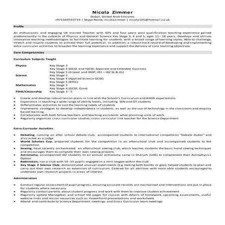 Nicola Zimmer CV. 2014