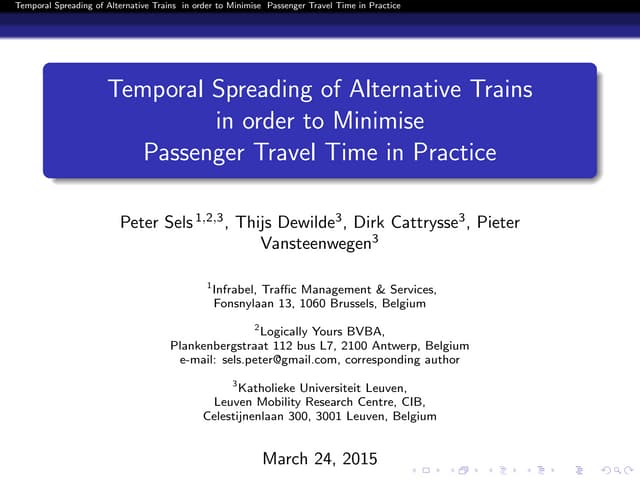 TemporalSpreadingOfAlternativeTrainsPresentation