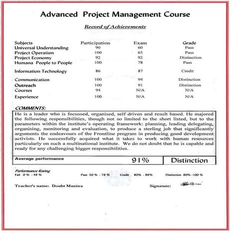 Advanced Project Management Rear