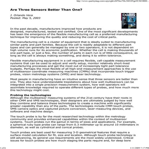 Quality Magazine Feature Article May 2003