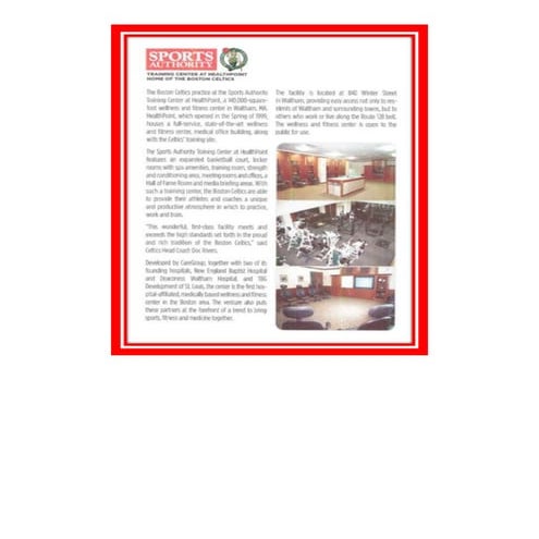 Sports Authority Training Center at Healthpoint