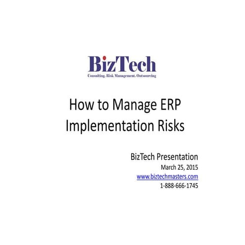 BizTech-How to Manage ERP Implementation Risks