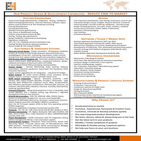 Capabilities - E4 technologies