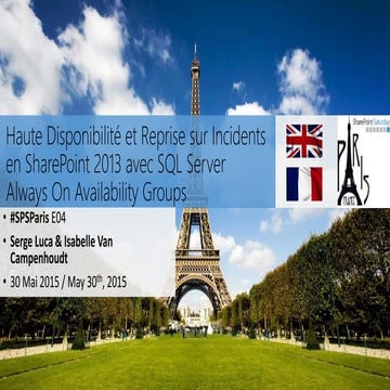 Haute Disponibilité et Reprise sur incidents en SharePoint 2013 avec Sql Serv...