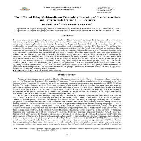 J. Basic. Appl. Sci. Res., 2(12)12879-12891, 2012