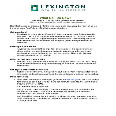 What do I do Know Next Steps When You've Lost a Loved One copy