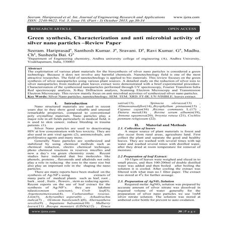 Green synthesis, Characterization and anti microbial activity of silver ...