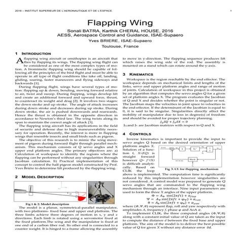 Synthesis of Research Project-FlappingWing