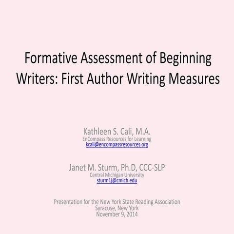 NYSRA Text Type Diversity of Beginning Writers, 11-8-14