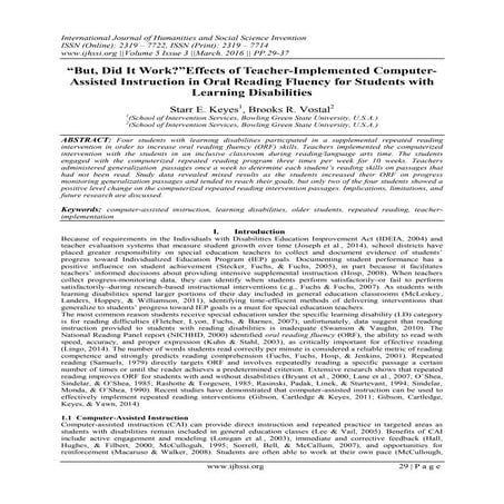 “But, Did It Work?”Effects of Teacher-Implemented ComputerAssisted Instructio...