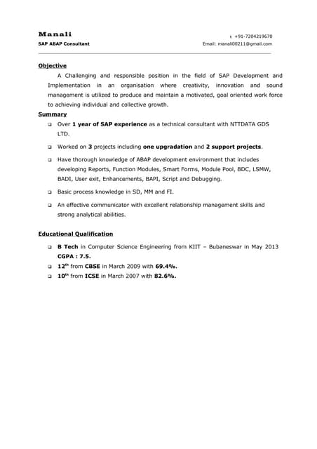 Resume_Manali_1 year