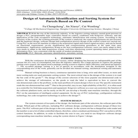 Design of Automatic Identification and Sorting System for Parcels Based on Pl...