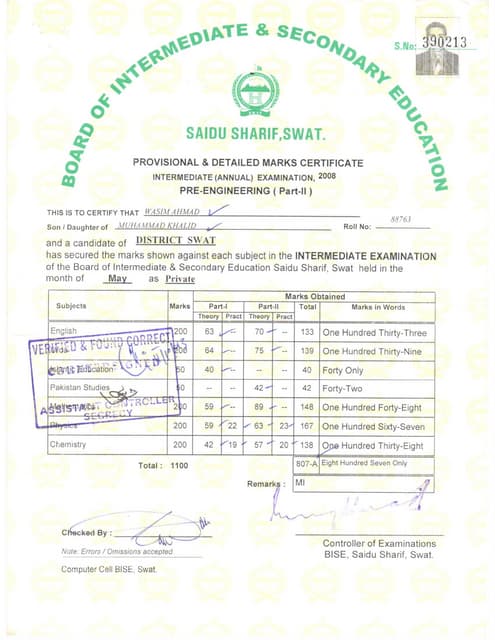 DMC FSc. | PDF