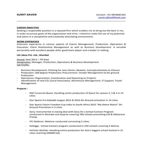 Sumit_Xavier CV