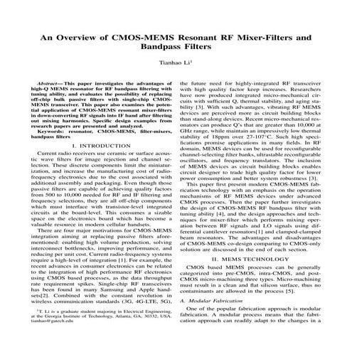 CMOS_MEMS_Filter_Mixer