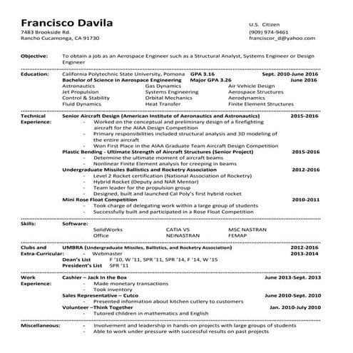 Francisco Davila resume