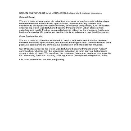 Urban Urbane Statement (COPY)