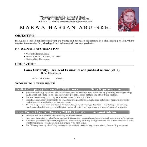 MarwaHassan CV 2016